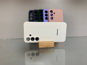 Samsung Galaxy S25 Plus Протиударний чохол з логотипом софт тач білий