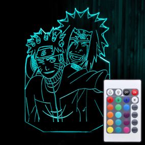 Акриловий світильник-нічник з пультом 16 кольорів Наруто Джирая Сенсей tty-n001064