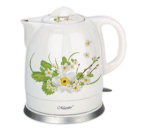 Електрочайник керамічний Maestro MR-066-WHITE FLOWERS, 1.5 л, 1200 Вт