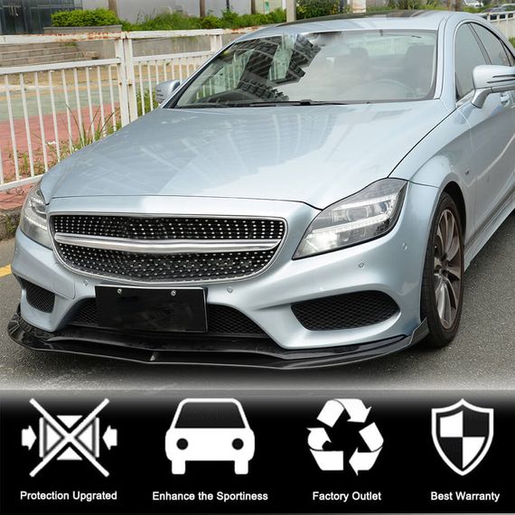 Накладка на передній бампер Lip (для Base SD 2015-2018, Карбон) для Mercedes CLS C218 рр | Зображення 1