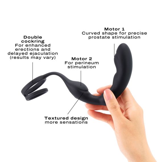 Масажер простати Dorcel P-Ring з ерекційним кільцем та пультом ДК | Зображення 1