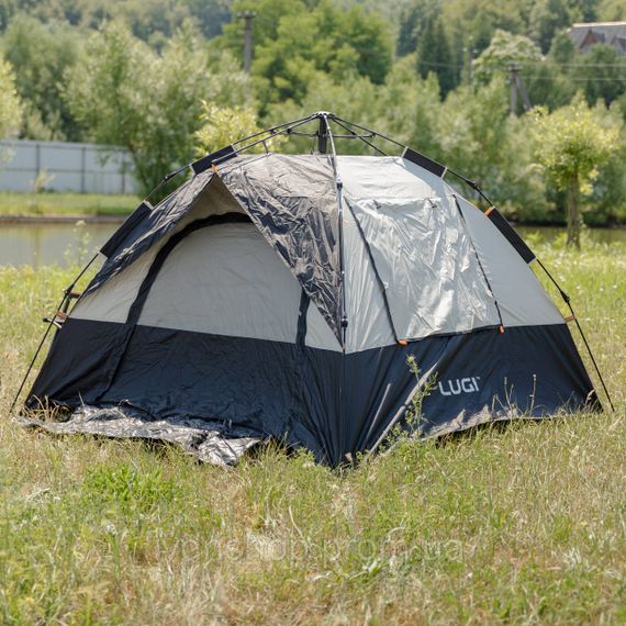 Намет автоматичний тримісний 2 на 2 (м) кемпінговий туристичний LU-016B Чорний | Зображення 3