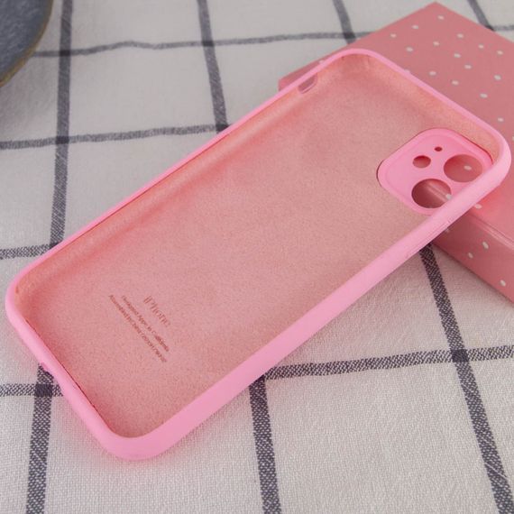 Чехол Silicone Case Full Camera Protective (AA) для Apple iPhone 12 (6.1") Розовый / Light pink | Зображення 1