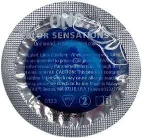 Набор латексных презервативов One Color Sensation силиконовой смазкой синего цвета(цена за 5 шт) sexstyle