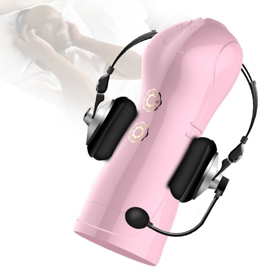Мастурбатор с вибростимуляцией FOXSHOW Vibrating and Flashing Masturbation Cup Pink USB 7+7 Function, sexstyle | Зображення 5