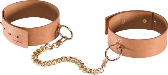 Наручники Bijoux Indiscrets MAZE - Wide Cuffs Brown, екошкіра, стильні браслети | Зображення 3