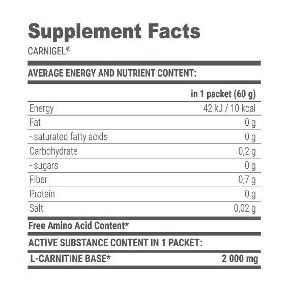 Жиросжигатель для спорта Extrifit Carnigel 60 g Orange | Зображення 1