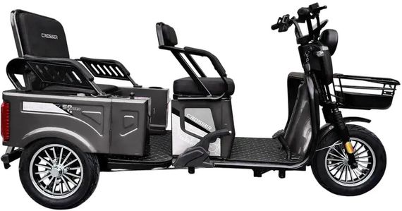Электротрайк Crosser Transit TR-5 1500W 72V 24Ah, грузовой трехколесный электроскутер до 60 км, 3 места Сірий | Зображення 2