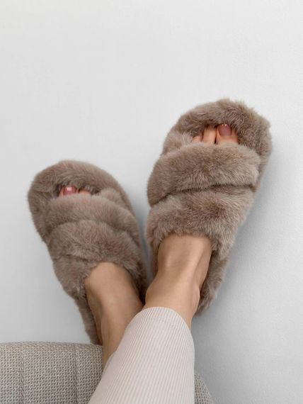 Хатні тапочки хутро 590873 Бежеві 40