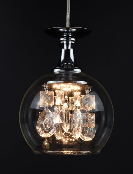 Люстра світлодіодна підвісна LED світильник для квартири на стелю лед 26998 Хром 30-150х14х14 см. | Зображення 8