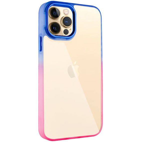 Чехол TPU+PC Fresh sip series для Apple iPhone 12 Pro / 12 (6.1") Розовый / Синий