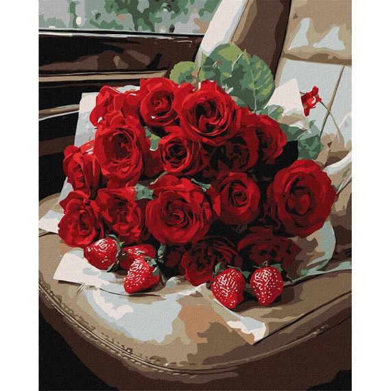Картина за номерами "Романтичний букет троянд" ©art_selena_ua KHO3337, 40х50 см