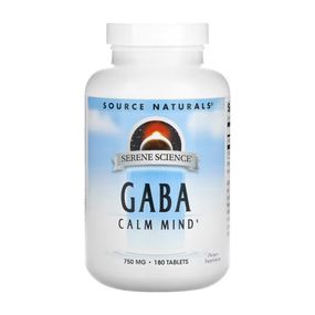 ГАМК (Гамма-аминомасляная кислота) Source Naturals Serene Science® GABA 750 mg - 180 tabs
