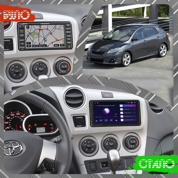 Штатная магнитола 9" Lesko для Toyota Matrix II (E140) 2008-2014 4/64Gb CarPlay 4G Wi-Fi GPS Prime Тойота | Зображення 2