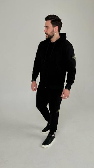 Спортивний костюм Stone Island з худі на молнії чорний | Зображення 6