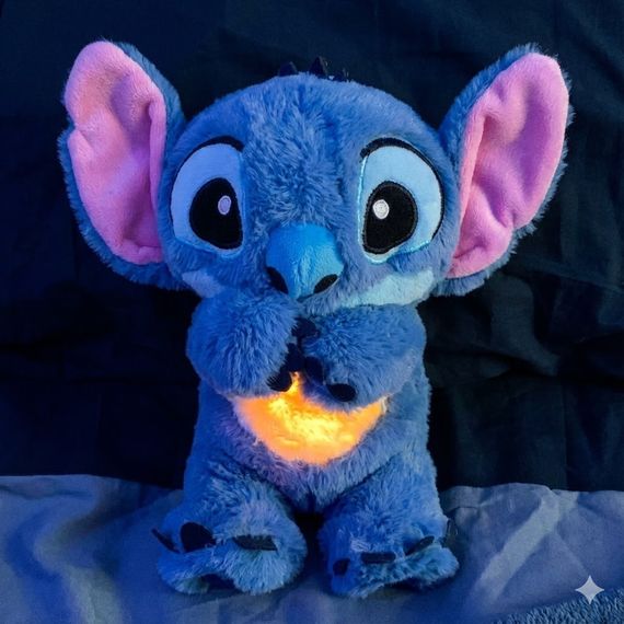 Інтерактивна м'яка іграшка Soft Toys «Стич» з підсвіткою, музикою й ефектом дихання, світиться, колискова | Зображення 4