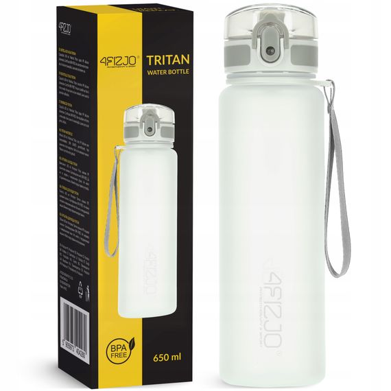 Бутылка для воды спортивная 4FIZJO 650 мл Grey (P-5905973404280)