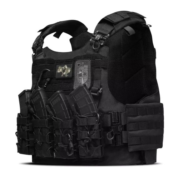 Плитоноска IBV Ukrarmor аналог IOTV, бронежилет-носій Cordura 1000 MOLLE, військова плитоноска ЗСУ, страйкбол, колір Чорний