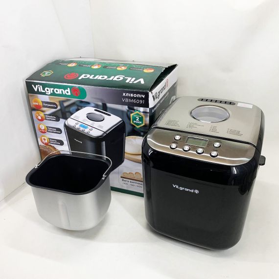 Хлебопечка для багетов ViLgrand VBM6091 600 Вт, 19 програм, Хлебопечка с удобной панелью управления TI-42 | Зображення 5