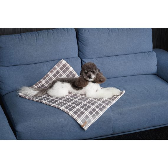 Плед Pet Fashion Bliss 2 для собак і котів плюш сірий картатий 70,5х94 см | Зображення 7