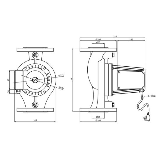 Насос циркуляційний фланцевий Pumpman GRS65/11F Нmax 11 м Qmax 45 куб.м 1500 Вт | Зображення 1