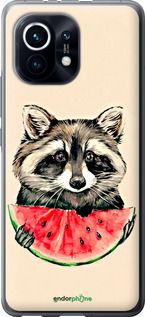 Чохол на Xiaomi Mi 11 Єнотик з кавуном "4605u-2253-2448"