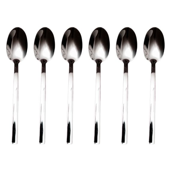 Набір чайних ложок 6 штук з нержавіючої сталі 16 (см) Срібло HP-8-24 | Зображення 1