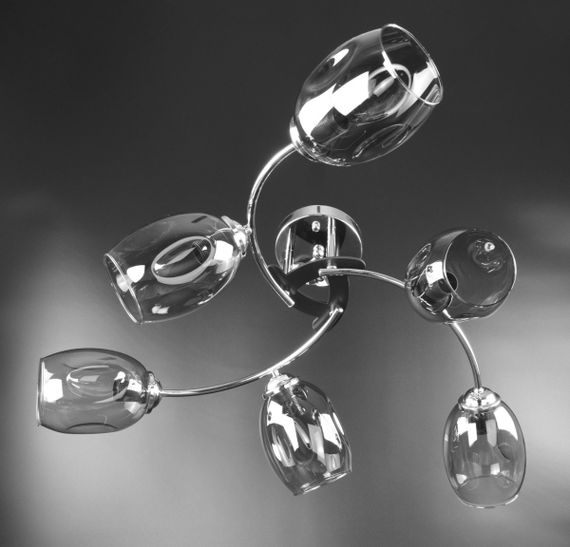 Люстра стельова на 6 лампочок 26179 Хром 26х63х63 см.