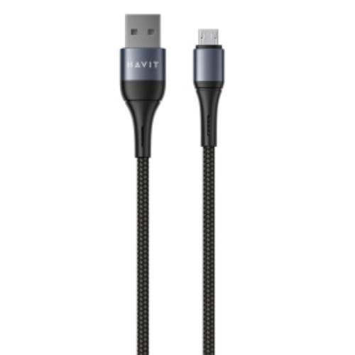 Кабель USB MicroUSB Havit HV-CB649C 2,1А 1м чорний