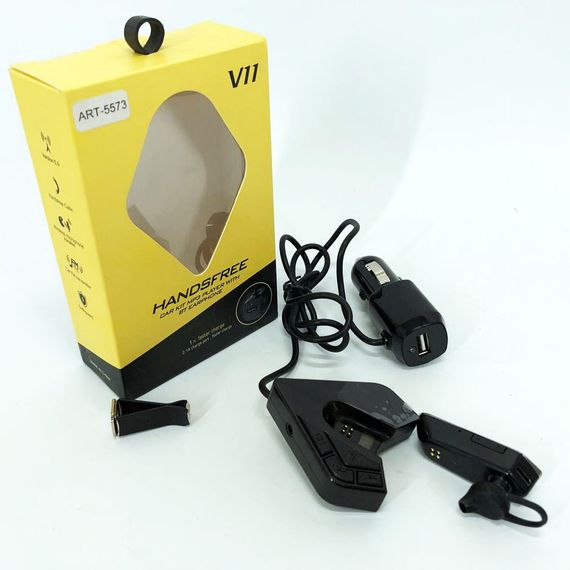 Трансмітер FM V11 BT з Bluetooth гарнітурою модулятор, блютуз фм передавач для автомагнітоли | Зображення 4