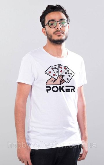Футболка чоловіча із принтом "Poker" біла