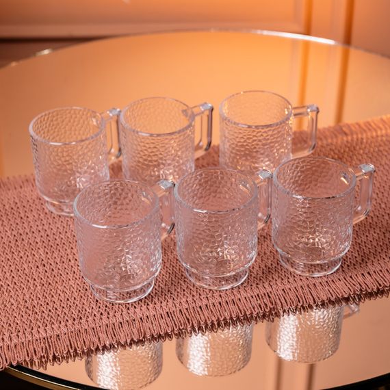 Набор чашек 6 шт для чая и кофе Goblet по 300 (мл) кружки стеклянные HP-19-L8 | Зображення 2