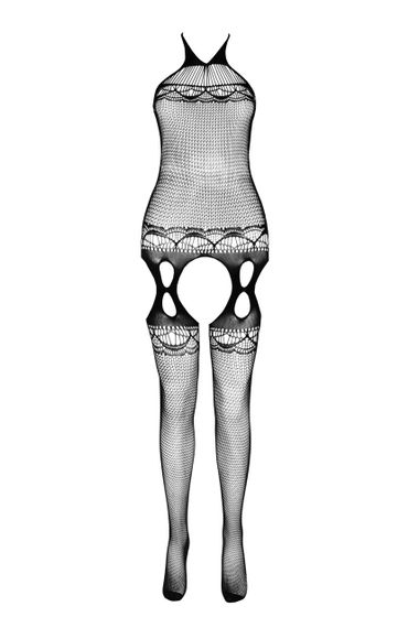 Бодістокінг Passion ECO BS006 red, з доступом, халтер, імітація підв’язок sexstyle | Зображення 5