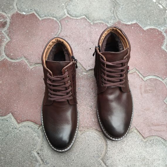 Шкіряні черевики коричневого кольору 43 розмір – на стопу 28,4 см | Зображення 5