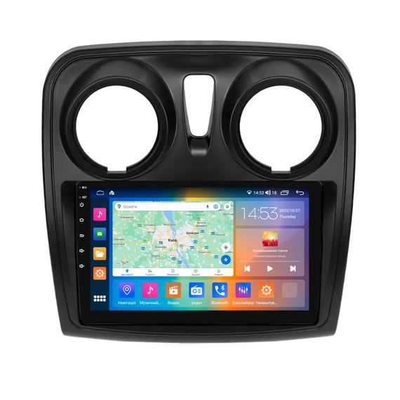 Штатна магнітола 9" Lesko для Dacia Logan II Рестайлинг 2016-2020 4/64Gb CarPlay 4G Wi-Fi GPS Prime Дачия