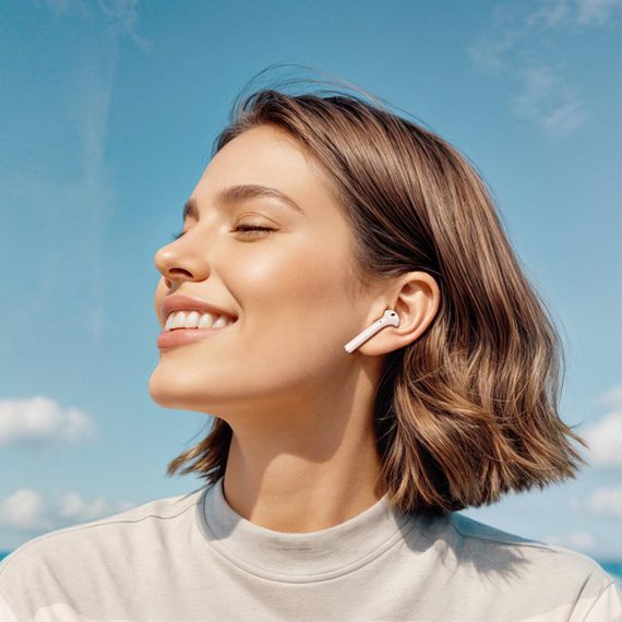 Беспроводные наушники BOROFONE BW86 Brocade true wireless BT headset with touch screen White | Зображення 7