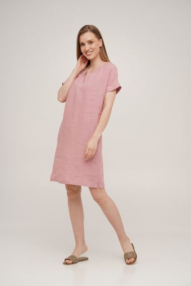 Сукня SoundSleep Linen лляна коротка S рожева (653590753650) | Зображення 1