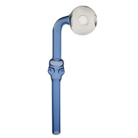 Кальян Стеклянная Трубка Вапорайзер 90° "Oil Pipe Scull Bend Blue"