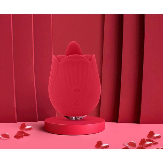 Вібратор трояндочка з язичком Sweet Em, 10 режимів , червоний sexstyle | Зображення 7