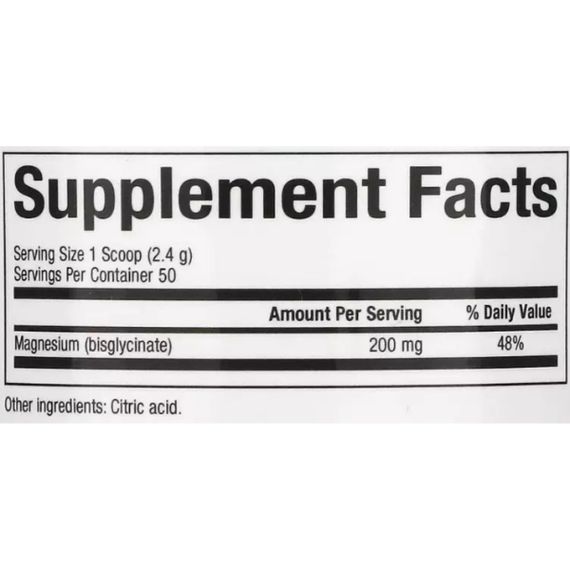 Микроэлемент Магний Natural Factors Magnesium Bisglycinate 200 mg 120 g /50 servings/ Pure | Зображення 1