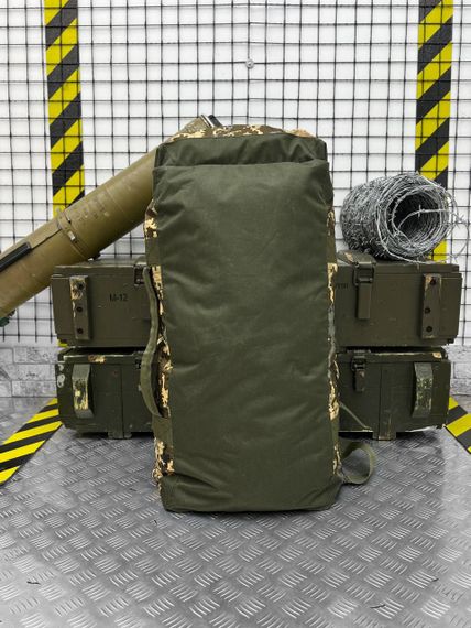 Сумка-баул армейская походная 3 в 1 на 65 л пиксель рюкзак для военных и туристов усиленный | Зображення 6