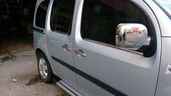 Зовнішня окантовка стекол (4 шт, нерж) 2 шт, Carmos - Турецька сталь для Renault Kangoo 2008-2020 рр | Зображення 3