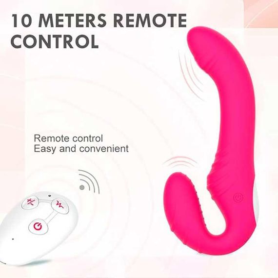 Безремневий силіконовий страпон із вібрацією й пультом Love Rider | Зображення 9