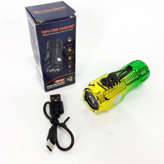 Тактический фонарь на аккумуляторе с юсб PLD-HP01-3LED, Фонарик на все случаи, Удобный ручной фонарь DO-83 | Зображення 8