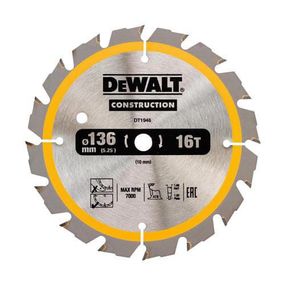 Диск пильний СONSTRUCTION 136*10мм DeWALT DT1946