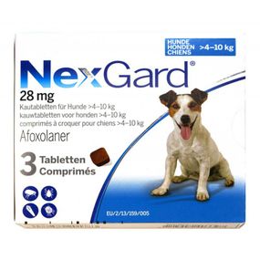 NexGard - Жувальна таблетка від кліщів та бліх для собак вагою 4 - 10 кг