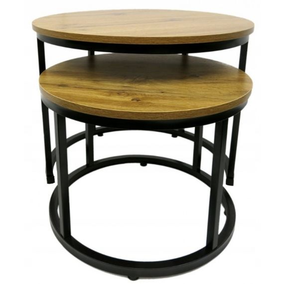 Столик журнальный круглый комплект 2 в 1 Bonro Бонро B-012 темно-коричневый (42400391) | Зображення 4