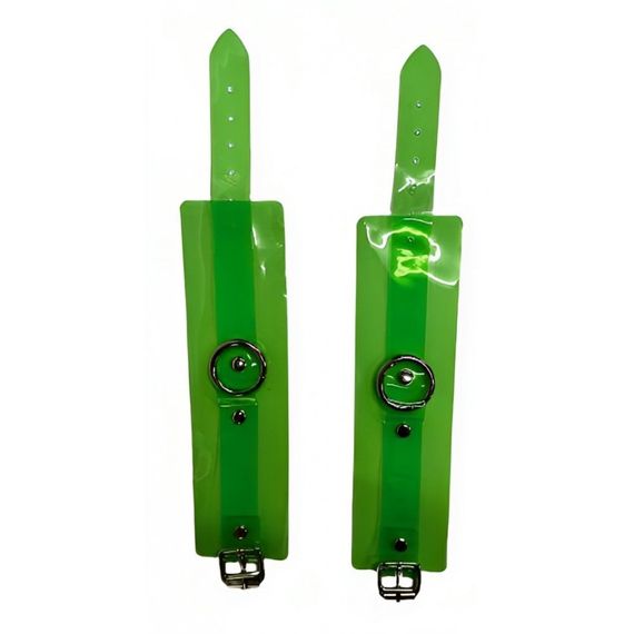 Наручники із ланцюжком, напівпрозорі, зелені DS Fetish Handcuffs | Зображення 2