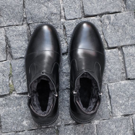 Теплі чоловічі черевики з натуральої шкіри та хутра 40 41 43 44 розмір | Зображення 2