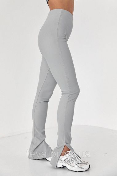 Жіночі лосини з еластичного трикотажу з розрізами колір світло-сірий FL_000660 | Зображення 4